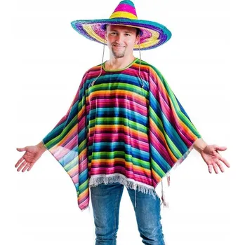 Karnevalový kostým Kostým Mexičana Pončo Mexické MEXICO S-XL