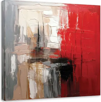 Obraz Obraz do obýváku, Abstrakce Malířství Textura Červená 50x50