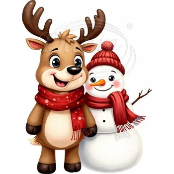 Textilní nažehlovací páska Dante Nažehlovačka Sobík a sněhulák - 15 x 20 cm