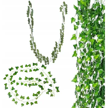 umělá květina UMĚLÝ BŘEČŤAN GIRLANDA NA ZEĎ BALKON UMĚLÉ LISTY 3 KUSY = 6,3 M