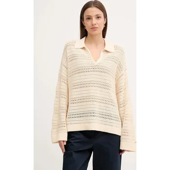 Dámský svetr Svetr Tommy Hilfiger dámský, béžová barva, WW0WW46524 01X, vel. XS