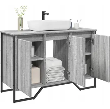 Koupelnový nábytek VidaXL Skříňka pod umyvadlo, šedý dub sonoma, 91x35x60 cm