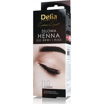 Barva na řasy a obočí Delia Eyebrow Expert 1.0 Černá gelová henna na obočí a řasy 15 ml