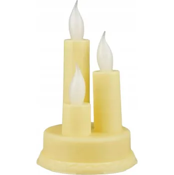 Svíčka LED svíčka Trojitá Náplně do hřbitovních svíček na Baterie 3x R3 BÉŽOVÁ Trio Silné Světlo