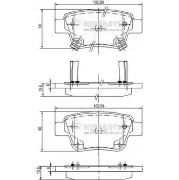 Brzdová destička Nipparts J3612030 Sada brzdových destiček, kotoučové brzdy