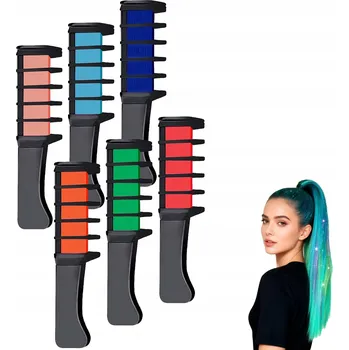 Barva na vlasy Smyvatelná KŘÍDA na Barvení VLASŮ pro Děti, 6 Barev, Bezpečná