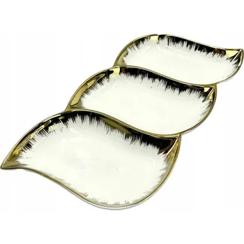 Talíř Porcelánový dělený talíř Gold Dream 36x17 cm