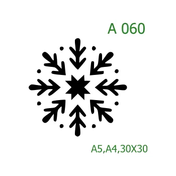 Plastová šablona pro malování - Vánoce - Vločka (A060) - 30 x 30 cm , Lepící fólie