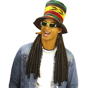 Karnevalový doplněk Widmann Klobouk Rasta s černými dredy