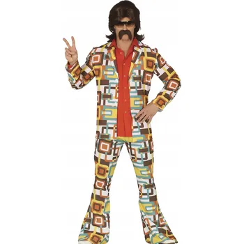 Karnevalový kostým Kostým groovy dancer hippie 70. léta barevný L