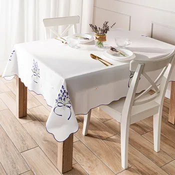 ubrus LEVANDULOVÁ LOUKA Ubrus s výšivkou, 140x220 cm, barva 001 bílá