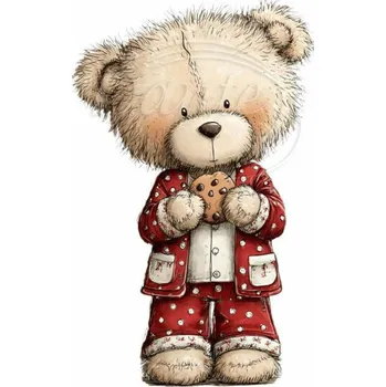 Textilní nažehlovací páska Dante Nažehlovačka Medvídek se sušenkou - 8 x 12 cm