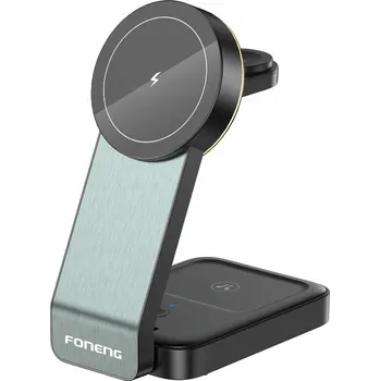 Foneng Stolní držák CP123 3 v 1 s indukčním nabíjením, černý