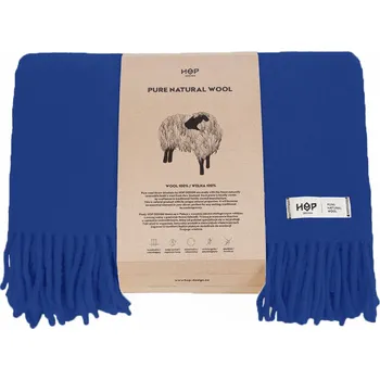 Prostěradlo Koc HOP DESIGN vlněný 145 cm x 205 cm modrý