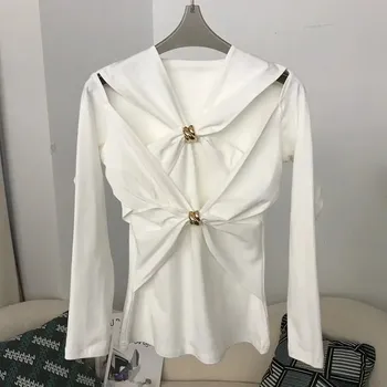 Dámský kožich Best Fashion Dámský pružný svetr s dekorativními uzly a jemnými průřezy Velikost: L, Barva (Varianta): Bílá