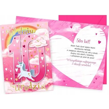 Obraz Přání k narozeninám DK-1258 - 10 let (holčička, číslice, poník)