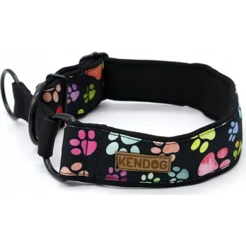 Obojek pro psa KenDog Obojek Barevné Tlapky 4 cm S: 30-45 cm + stahovací pásek 7 cm