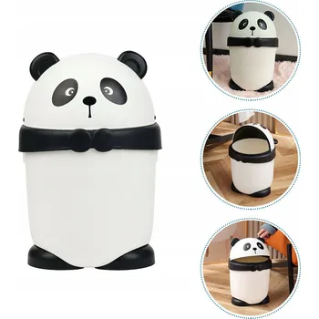 Odpadkový koš KRESLENÝ KOŠÍK PANDA ODPADKOVÝ KOŠ S VÍKEM STOLNÍ KOŠÍK