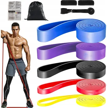 SADA 5 POSILOVACÍCH GUM POWER BAND, Popruhy na Cvičení, Přítahy