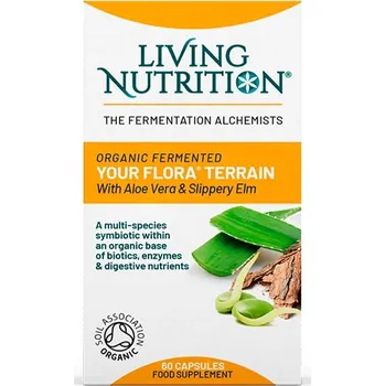 Living Nutrition | Fermentovaná synbiotika - Terrain s aloe vera a kůrou jilmu pro úlevu od překyseleného žaludku - 60 kapslí