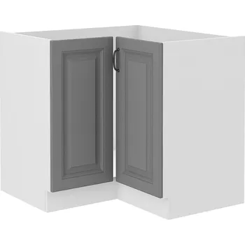 Kuchyňská skříňka STILO bs | dolní skříňka 90x90ND 2F rohová s policí | 90x90 cm | bílá/šedá