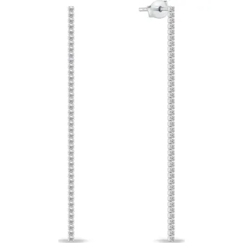Náušnice Brilio Silver Dlouhé třpytivé stříbrné náušnice EA994W + 2 měsíce na vrácení zboží