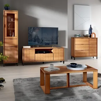 Obývací stěna Obývací stěna FONTI + kovové nohy 12 cm | 4 díly C | dub karamel