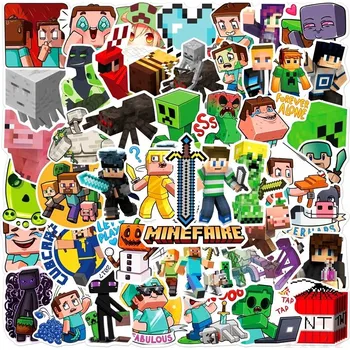samolepka Samolepky MINECRAFT Voděodolné 50 ks STEVE PIXEL dárek k narozeninám Creeper