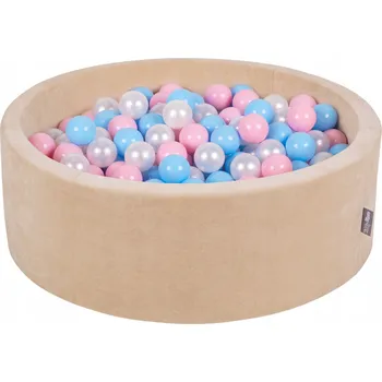 Suchý bazén KiddyMoon Suchý bazén kulatý VELUROVÝ Pro děti s míčky 200 ks