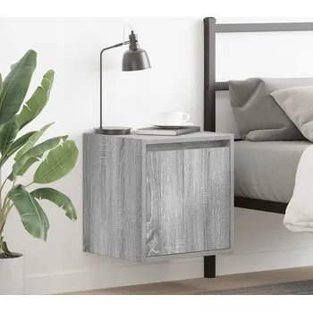 Noční stolek Nástěnné noční stolky 2 ks Šedá Sonoma 38x34x40 cm