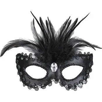 Karnevalová maska Widmann Škraboška s peřím černá