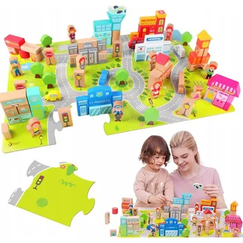 Dřevěná hračka Stavebnice Classic World Postav město