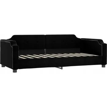 Postel Čalouněná jednolůžková postel VidaXL 90x200 cm černá