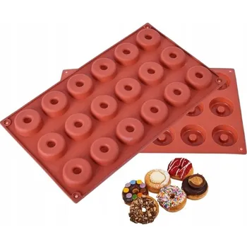 Forma na pečení Silikonová forma na pečení Mini Donaty Koblihy s dírkou 18GN