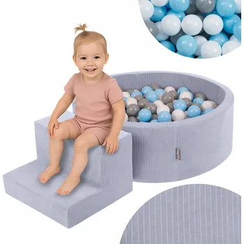 Dětské hřiště KiddyMoon Pěnový dětské hřiště Manšestr 200 míčků PPZP-OK30D-122