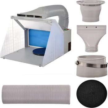 Stříkací pistole Airbrush stříkací box s odsáváním HS-E420DCLK + ventilátor s osvětlením