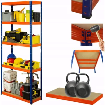 regál Kovový dílenský regál HELIOS 196x100x45cm 5 polic x 275kg POLSKÝ