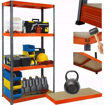 Dílenský regál Kovový regál skladový garážový stojan HELIOS 180x110x60cm 4 police x 175kg