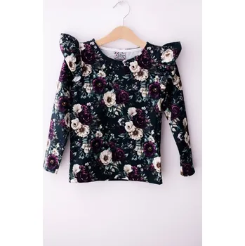 Dívčí mikina Dívčí květinová bluzka Violet Blooms volánky 116 / 6 let