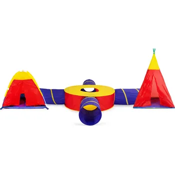 Hra na zahradu Detský hrací stan IPLAY 7v1 s 4 tunelmi