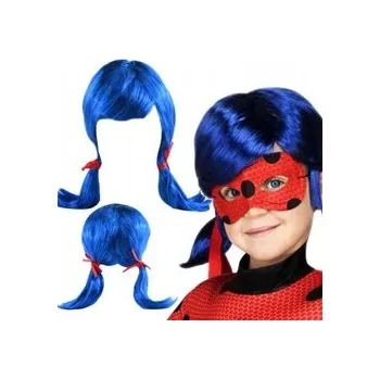 Karnevalový kostým MODRÁ PARUKA KE KOSTÝMU BERUŠKY DLOUHÉ MODRÉ VLASY CULÍKY