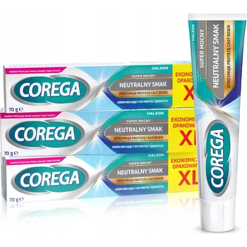 Lepidlo na zuby Corega Super Silný fixační krém na zubní protézy s neutrální chutí 3x70g