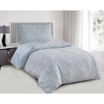 Povlečení Povlečení letní COLORADO MODRÝ, vlnky, žakárové, 140x200cm + 70x90cm