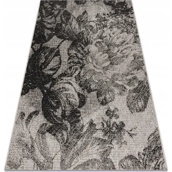 Koberec KOBEREC PROPLÉTANÝ SISAL 60x110 KVĚTINY černý #DEV932