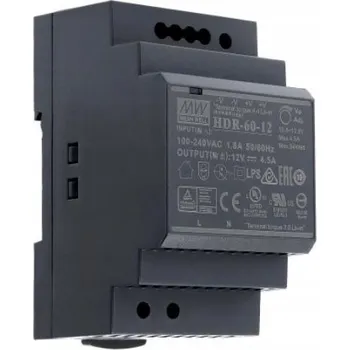 spínaný zdroj Napájecí zdroj na DIN lištu Mean Well HDR-60-12 12V DC 4.5A 54W