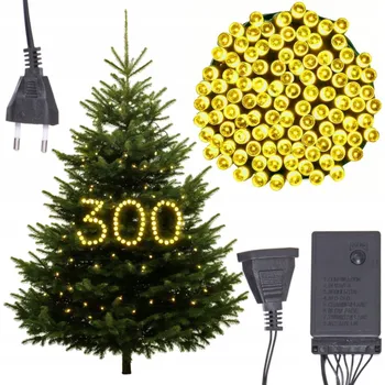 Vánoční dekorace VÁNOČNÍ OSVĚTLENÍ NA STROMEČEK 300 LED ŽLUTÉ S PROGRAMÁTOREM