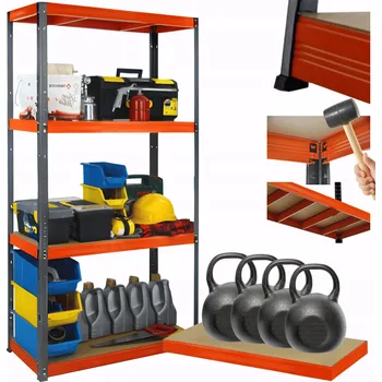 Dílenský regál Kovový regál do skladu, garáže, stojan HELIOS 180x110x35 cm, 4 police, nosnost 400 kg