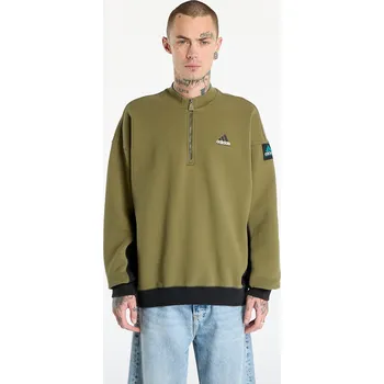 Pánská mikina Mikina adidas Equipment Blocked Half-Zip Focus Olive M