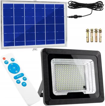 Venkovní osvětlení SOLÁRNÍ HALOGEN S ČIDLEM SOUMRAKU 100W lampa 303 LED 5Ah hliníkový