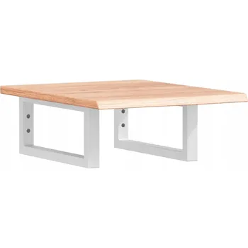 Koupelnový nábytek Nástěnná police pod umyvadlo, ocel a masivní dubové dřevo